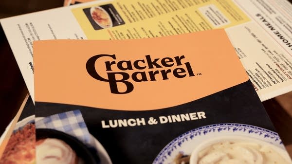 The new Cracker Barrel logo on a lunch & dinner menu.