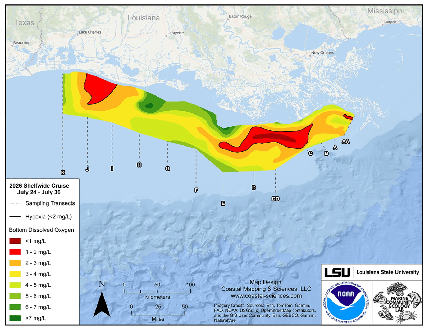 A map of the hypoxia zone