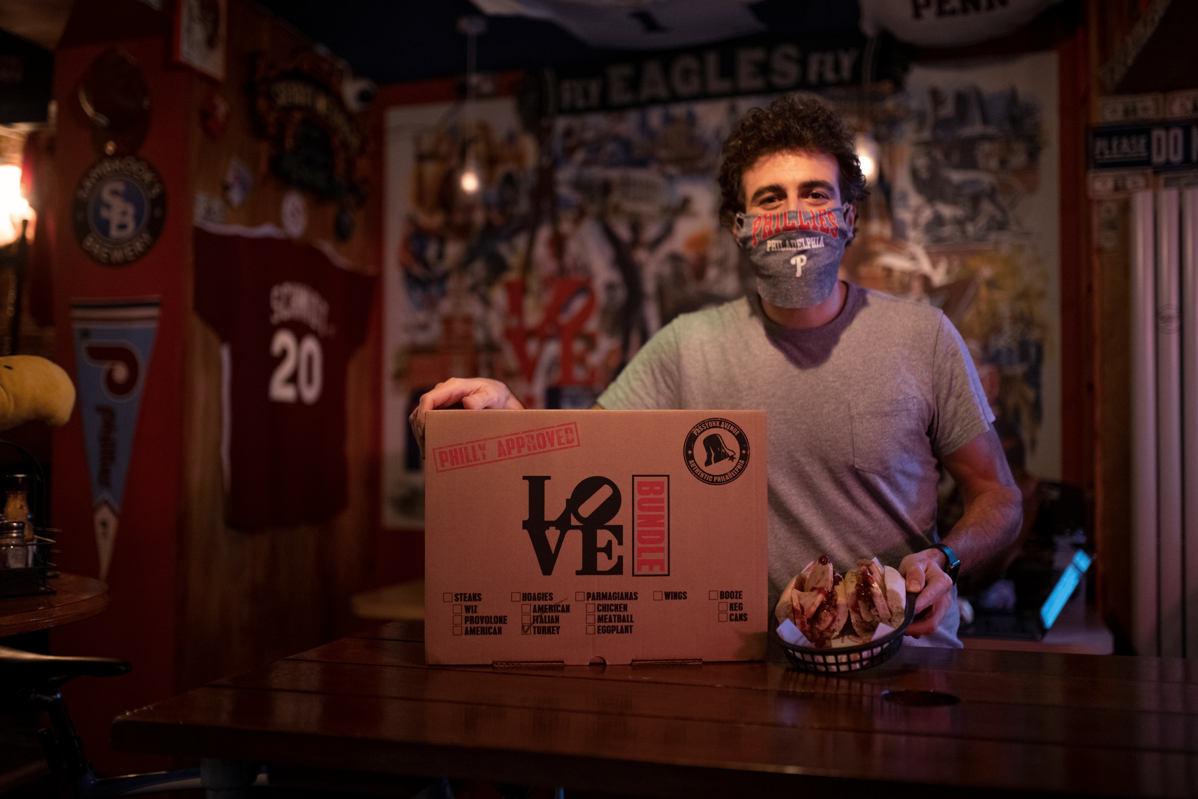 JP Teti, owner of the Philadelphia-style restaurant in London called Passyunk Avenue, with his Thanksgiving offer, the Gobbler LOVEbundle.