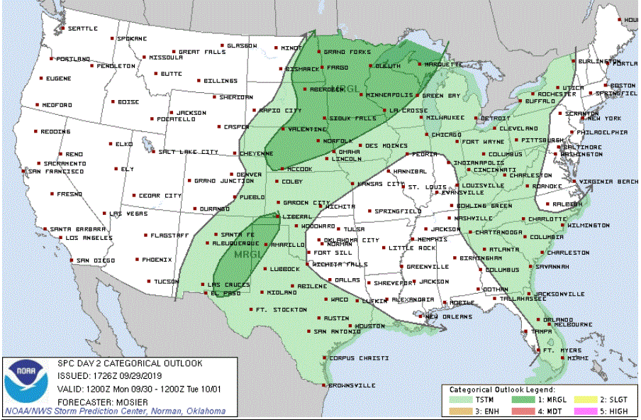 Drizzle and maybe thunderstorms Sunday night; sultry Monday central and south