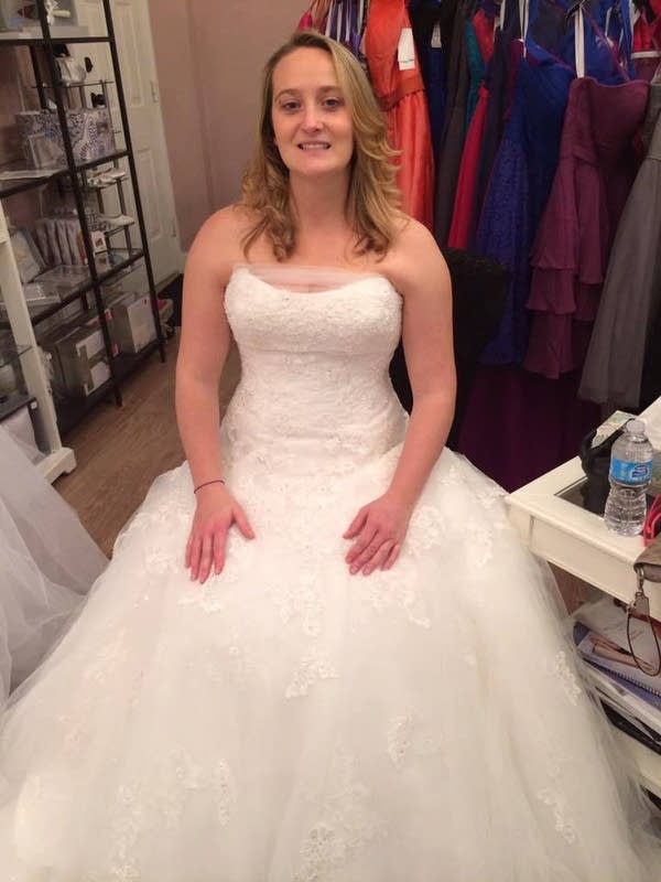 Brides pitch in to help woman chased by wildfire