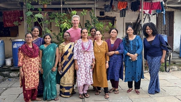 Ryssdal and Richardson visited one of the cooperatives that MarketPlace: Handwork of India works with in Santacruz East. 