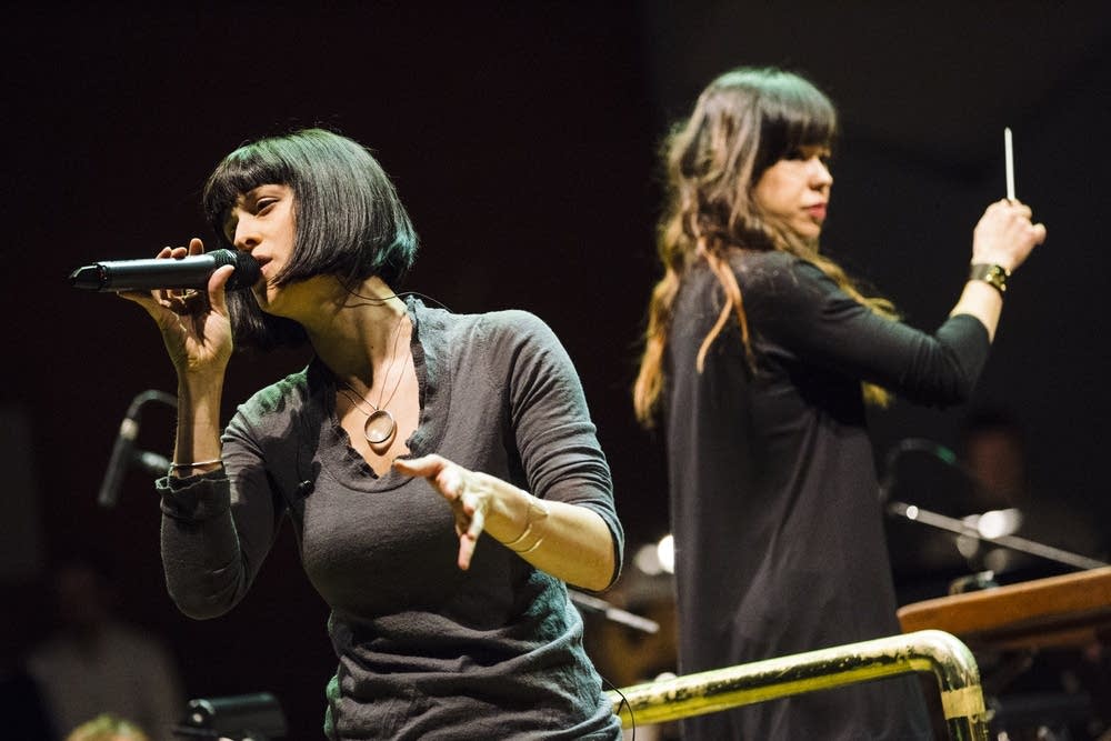 Dessa and conductor Sarah Hicks