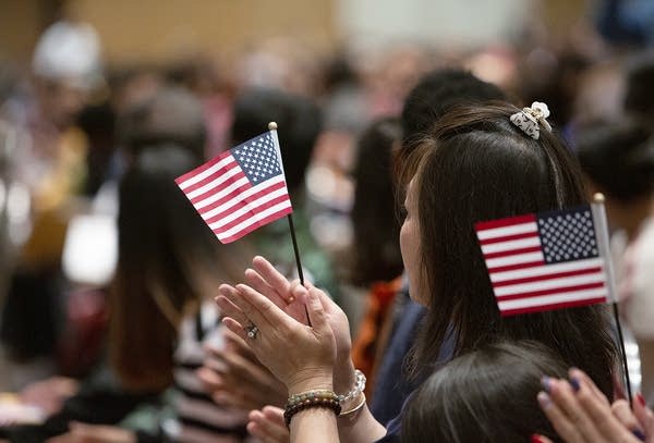 More than 500 people from 75 countries were sworn in as U.S. citizens.