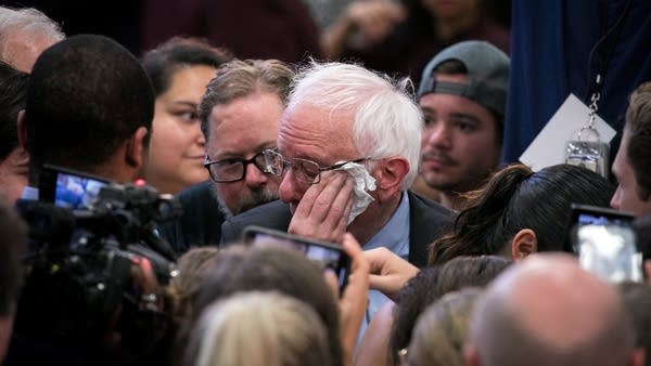 Democratic Senator and presidential candidate, Bernie Sanders, wipes sweat from his face as he greets supporters after a speech at a packed rally inside the gymnasium at Clinton College, a historically black college, before a rally in Rock Hill, SC on June, 23 2019. 