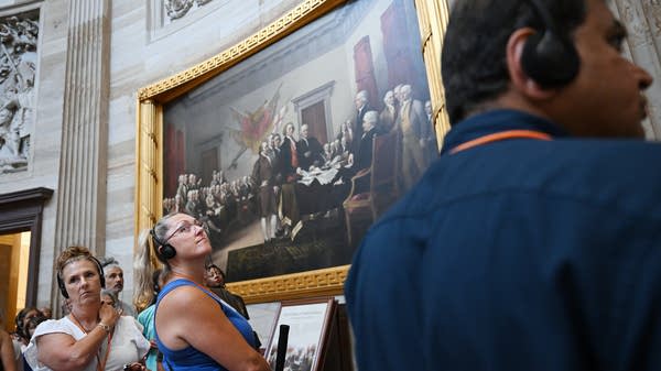 Visitors are seen around 
