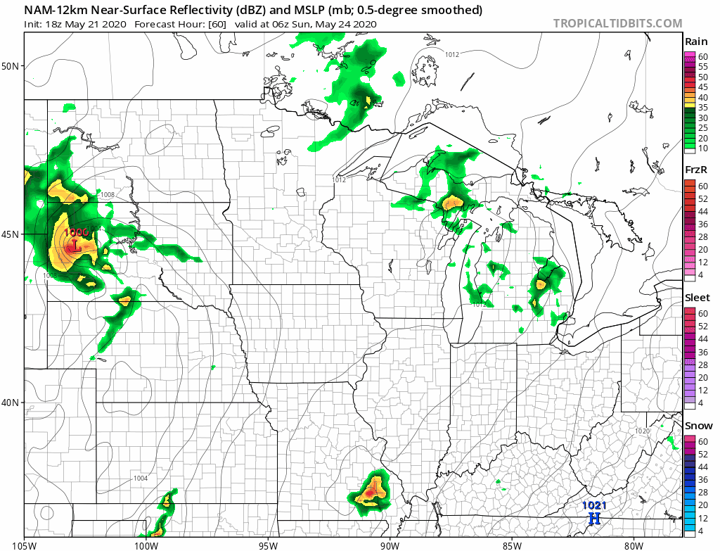 NOAA NAM model between 7 am and 10 pm Sunday