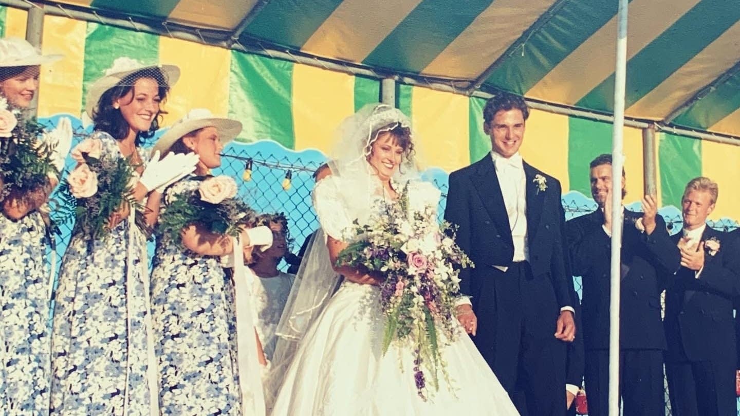This couple said 'I do' on top of the Giant Slide