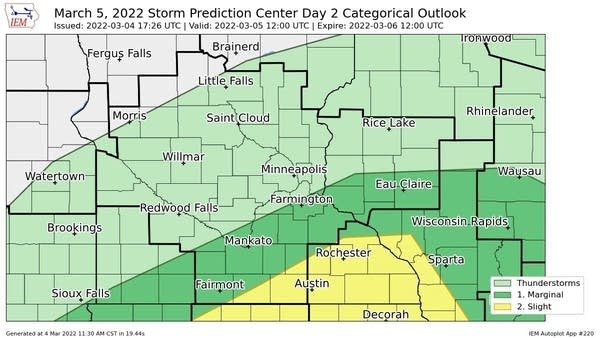 Severe weather risk areas