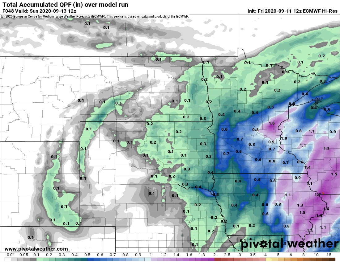 European model (ECMWF) precipitation output