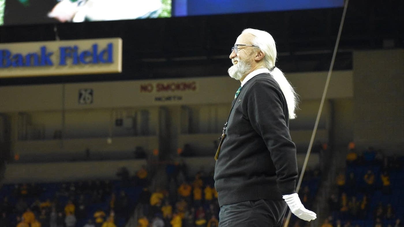 Sigurd Johnson goes out on a high note as director of NDSU marching band