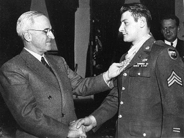 Receiving the medal