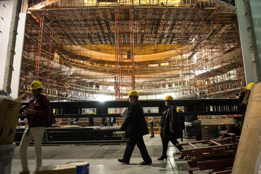Northrop Auditorium under construction