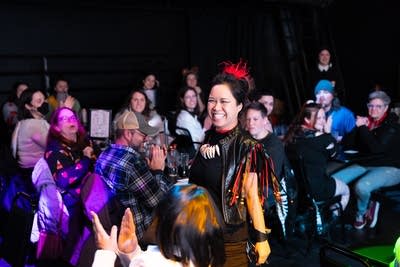 A woman dressed as Rufio from 'Hook'.