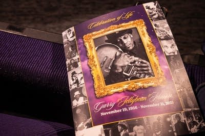 Close up of memorial program