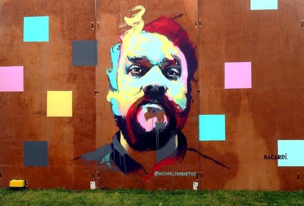 A mural in Glasgow, by artist Michael Corr, depicts Scott Hutchison.