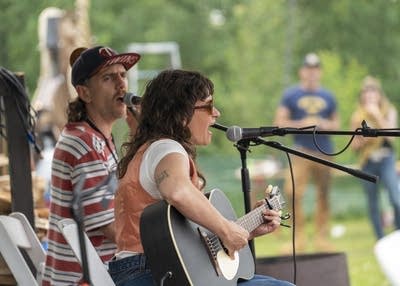 Lucy Michelle and band on stage