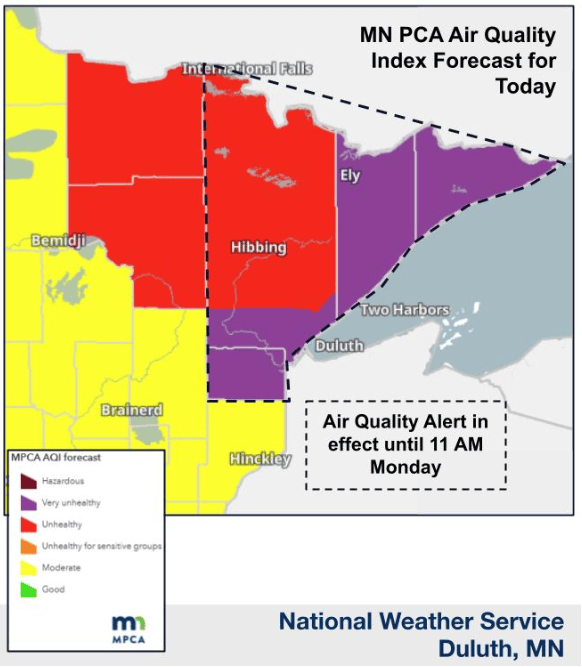 Air quality alert through Monday 11 a.m.