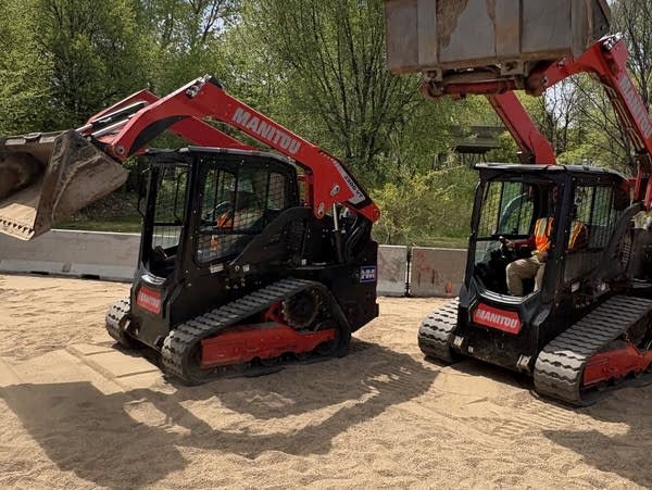 Construction equipment training in a sandbox