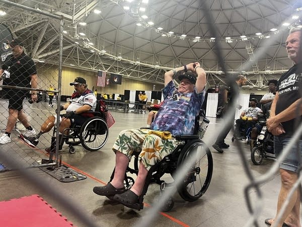Channeling Paul Bunyan: Veterans try axe throwing at National Wheelchair Games in Minneapolis