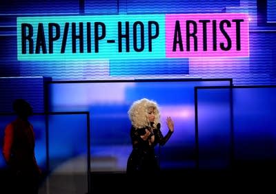 Nicki Minaj accepting an award in 2012