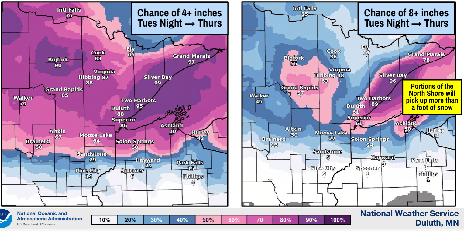 Snow potential for the Arrowhead
