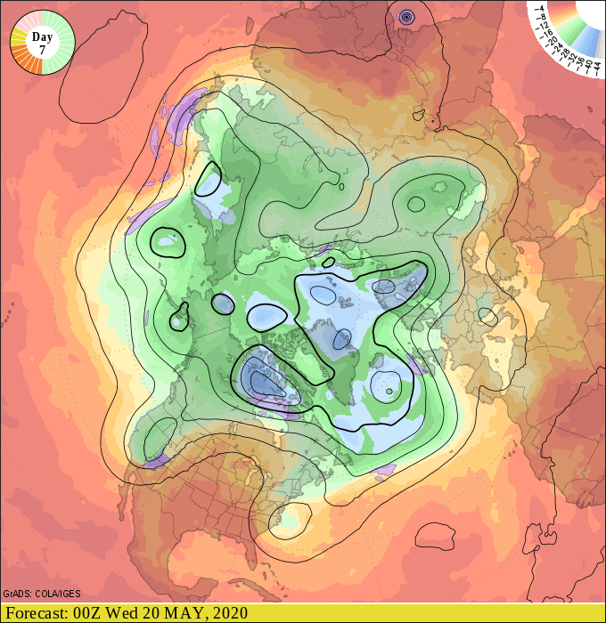 Upper air forecast map for 7 pm May 19