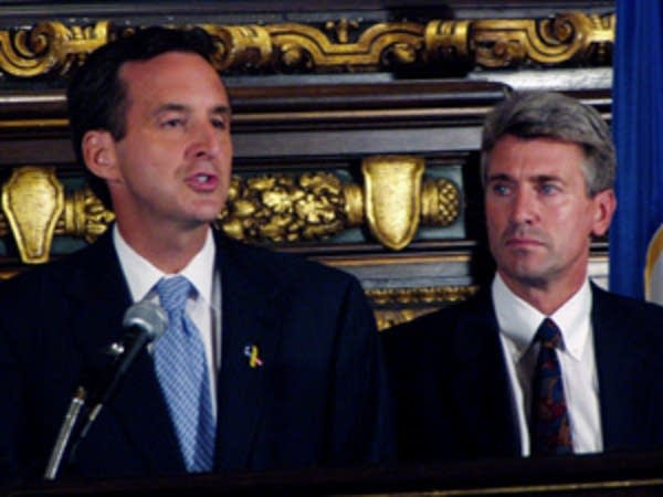 Gov. Tim Pawlenty and Minneapolis Mayor R.T. Rybak