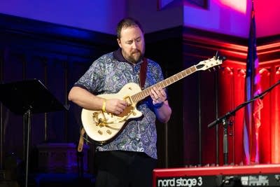 Man playing electric guitar