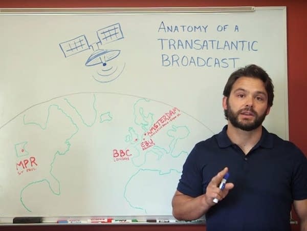 Poster Josh Kubasta explains transatlantic broadcast