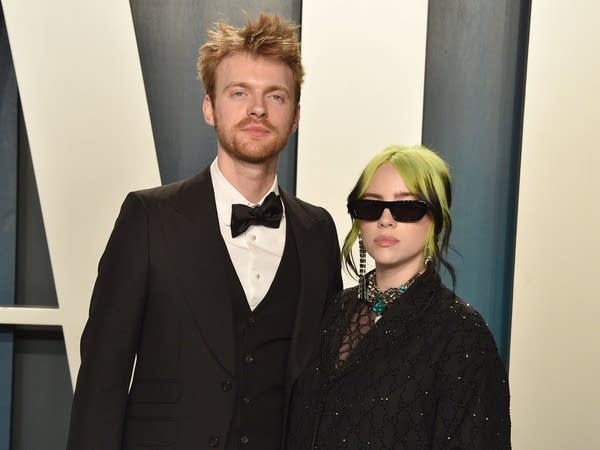 Finneas (L) and Billie Eilish at the 62nd Grammy Awards.