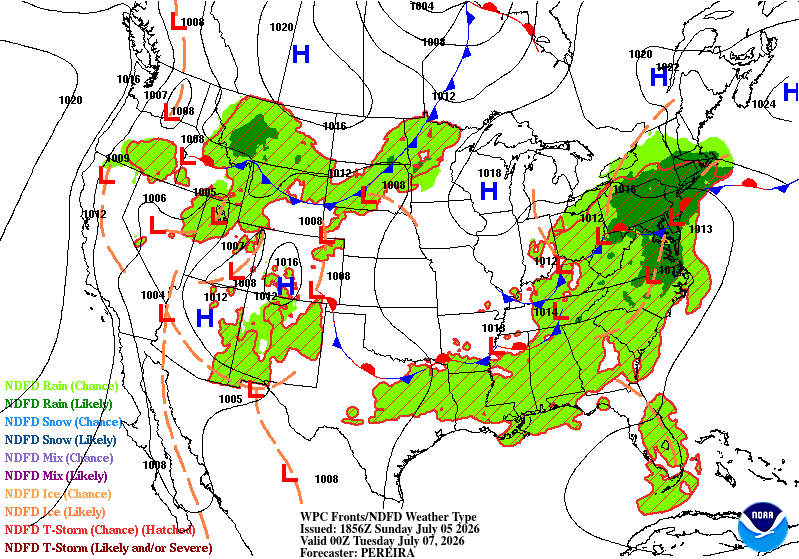 Surface analysis for Monday night