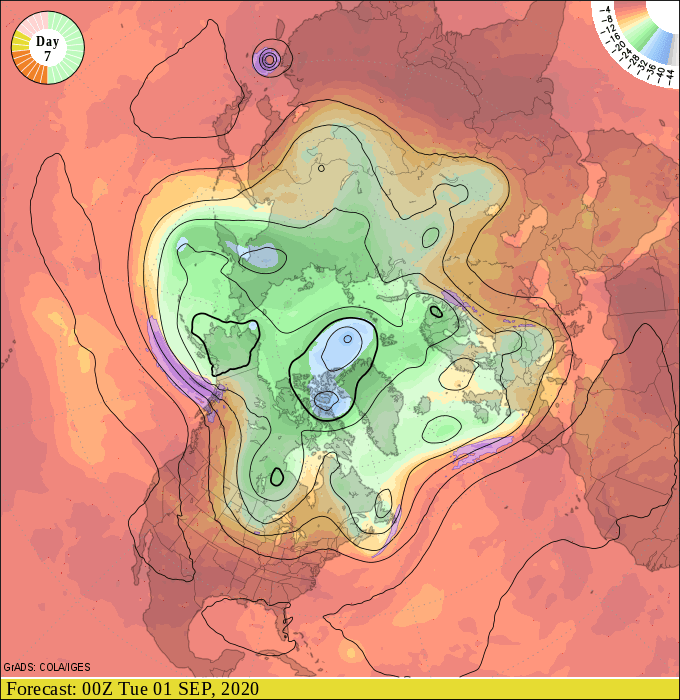 Upper air forecast map for 7 pm August 31