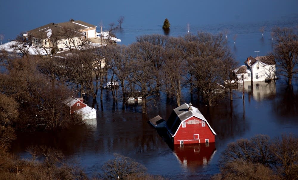 Flooded farmstead