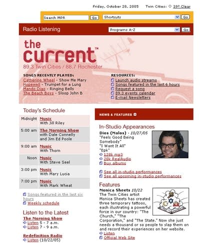 The Current Homepage 2005