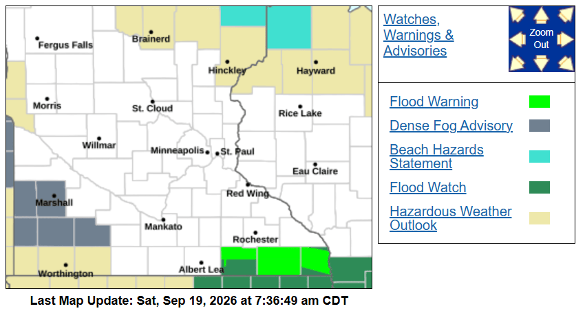 Flood warning and flood watch