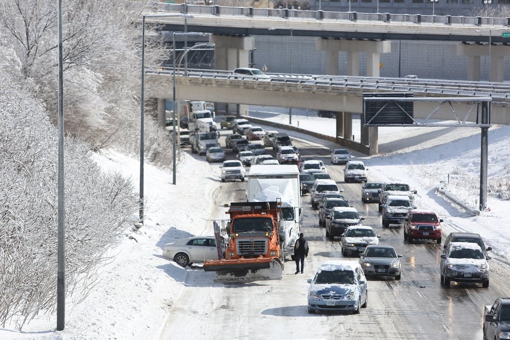 Plow-car accident