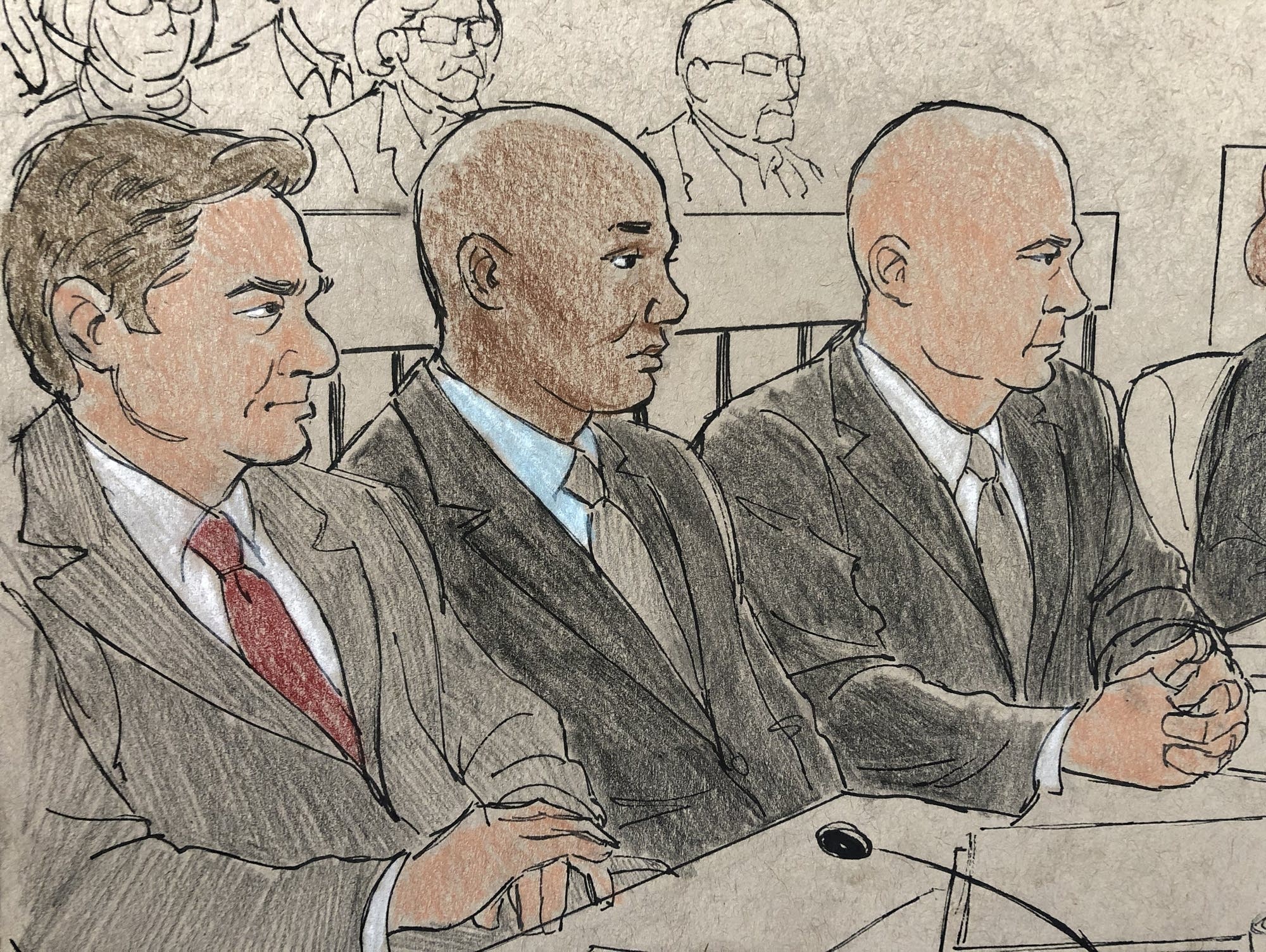 Former Minneapolis police officer Mohamed Noor (center)
