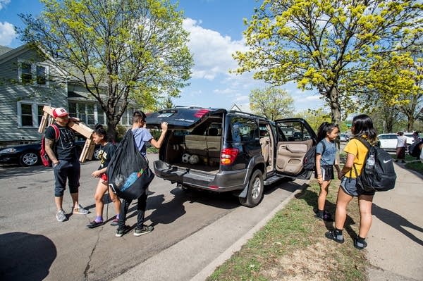 Coach Kyle Johnson made multiple stops to pick up Like A Girl team members.