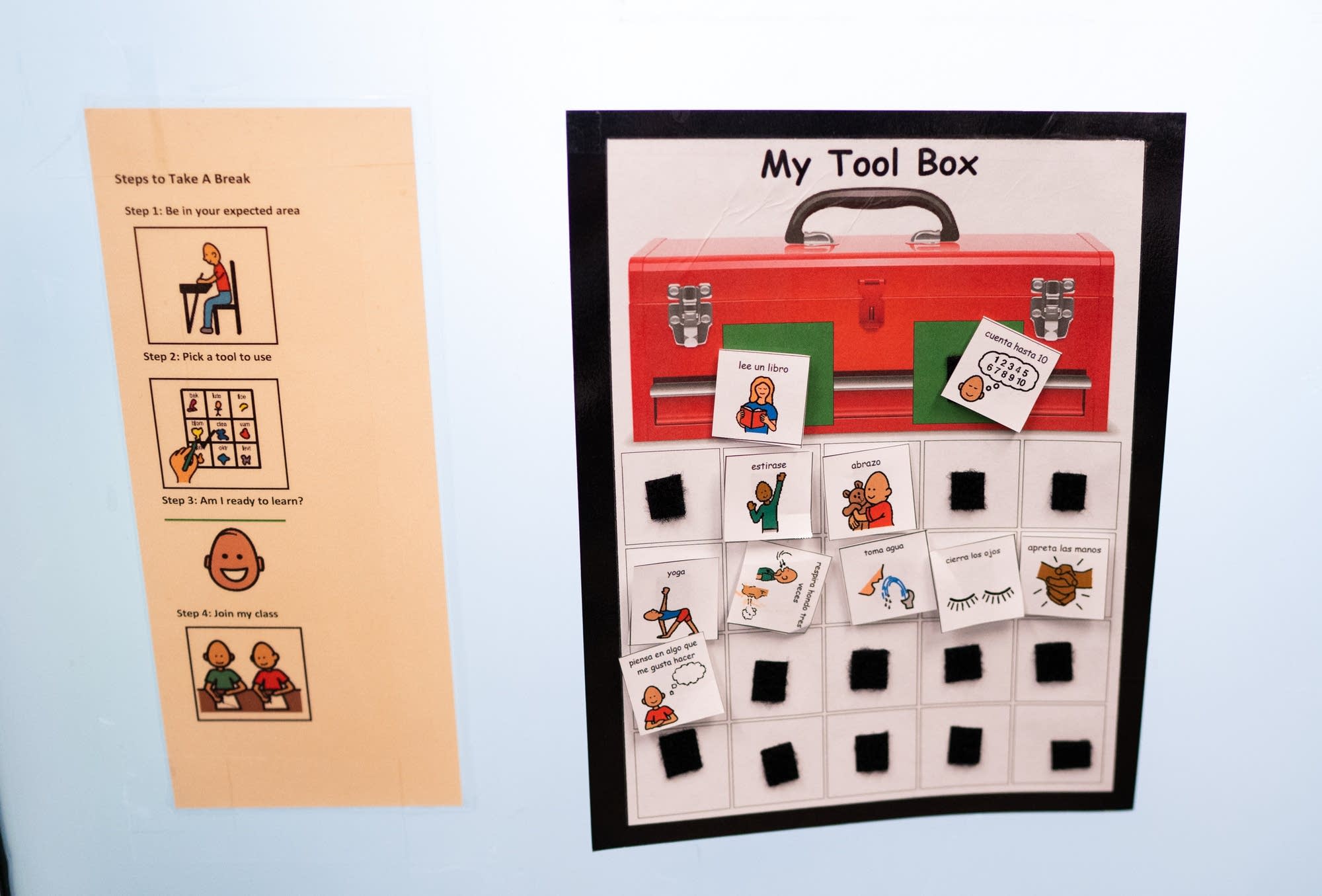 A "tool box" of methods kids can use to calm themselves.