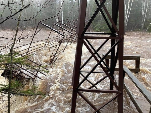 A view of a newly constructed bridge.
