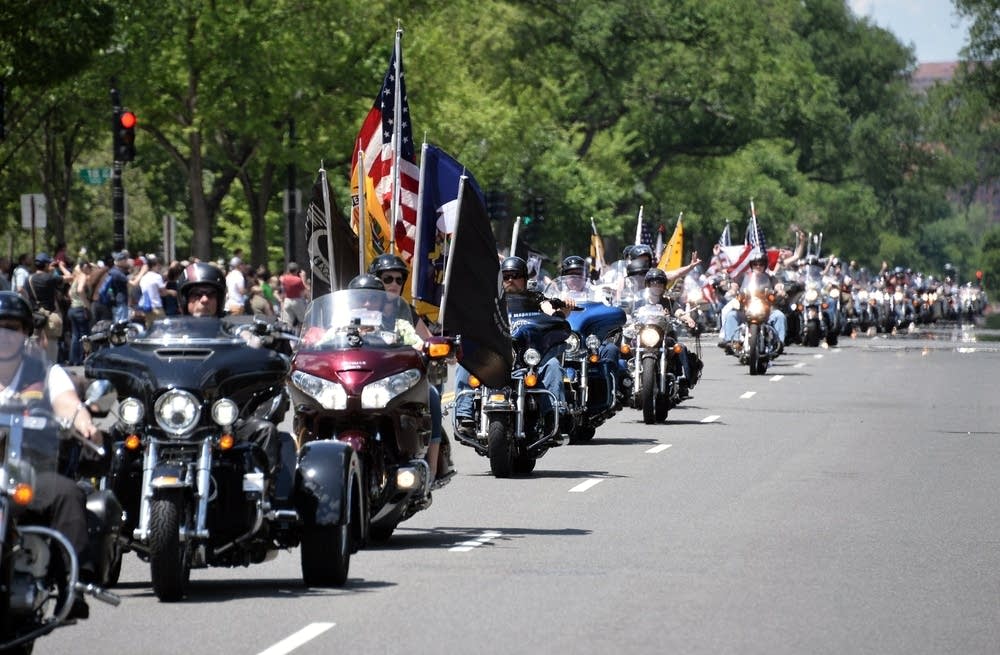 Bikers take part in the annual Rolling Thunder