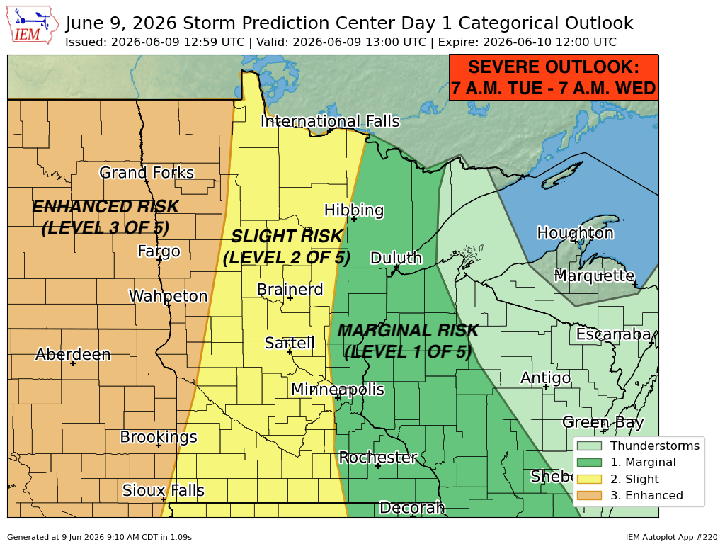 Hot and humid Tuesday, severe storms possible Wednesday 