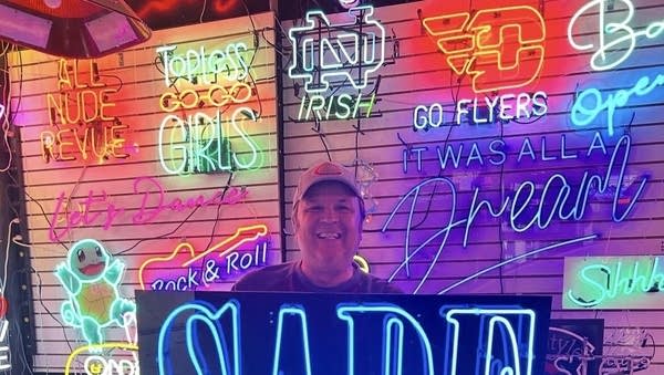 Tom Brickler, known as "Neon Tom," has been selling custom neon signs for 40 years from his business on the north side of Chicago. 