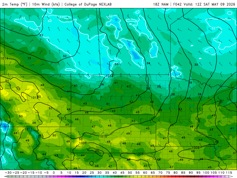 Temperatures Saturday and Sunday