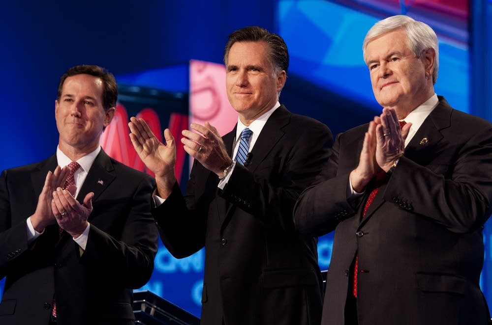 Republican presidential hopefuls Rick Sa