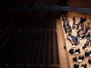 Orchestra performing to an empty audience