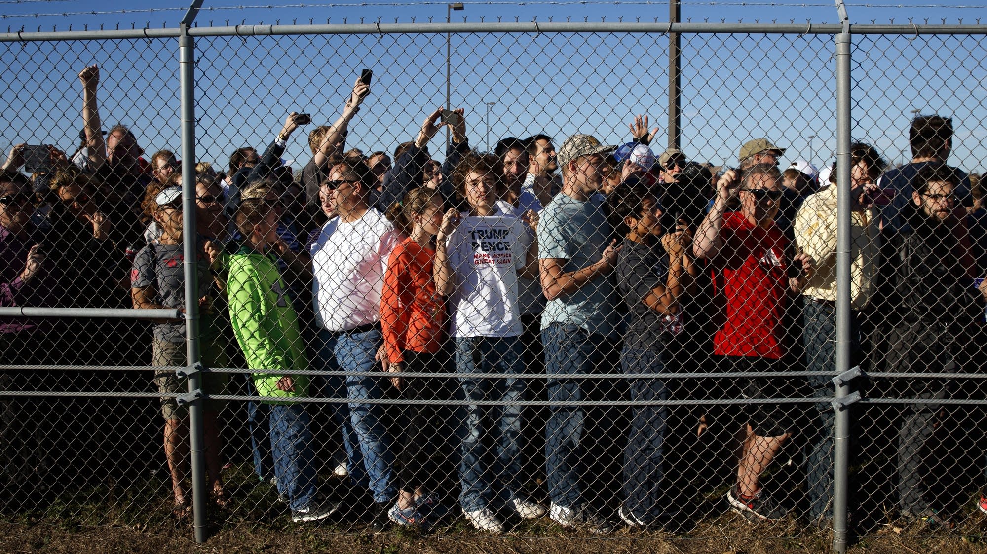 An overflow crowd of supporters came to the rally.