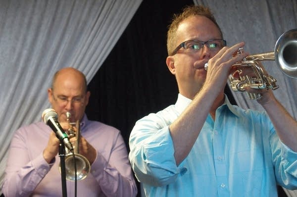 Minnesota Orchestra trumpeters Doug Carlson and Charles Lazarus.