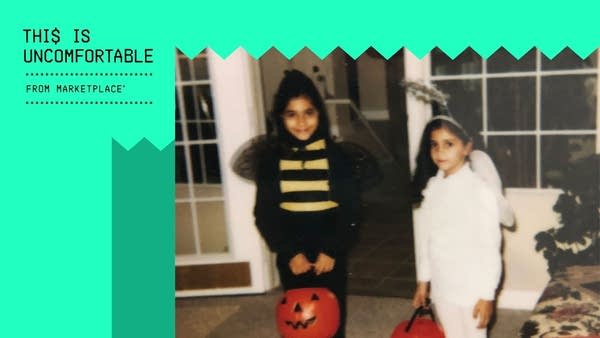 Halloween was so much simpler before we had bills (that's Reema Khrais on the right, on Halloween 1996).